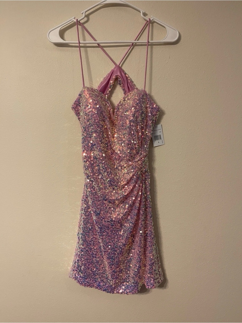 NWT Blondie Nites Pink Sequin Homecoming Party Dress Junior 5